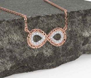Diamond Rose Gold Silver Celtic Infinity Irish "My Soul Mate" Necklace