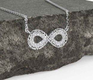 Diamond Silver Celtic Infinity Irish "My Soul Mate" Necklace