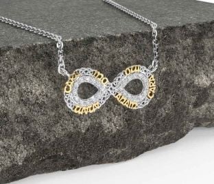 Diamond White Yellow Gold Celtic Infinity Irish "My Soul Mate" Necklace