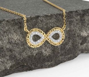 Diamond Gold Celtic Infinity Irish "My Soul Mate" Necklace