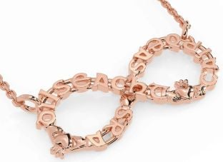 Rose Gold Silver Claddagh Infinity Irish "Love Loyalty & Friendship" Necklace