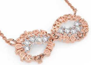 Diamond Rose Gold Silver Claddagh Infinity Irish "My eternal love" Necklace