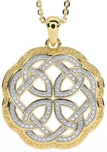 Diamond Gold Silver Celtic Necklace