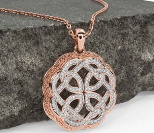 Diamond Rose Gold Celtic Necklace
