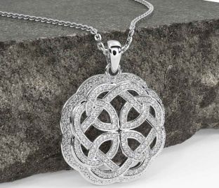 Diamond Silver Celtic Necklace