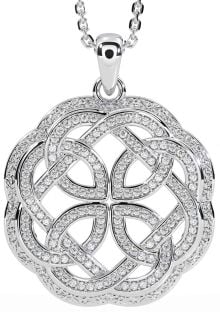 Diamond White Gold Celtic Necklace