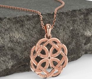 Rose Gold Silver Celtic Necklace