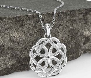 White Gold Celtic Necklace