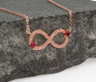 Ruby Rose Gold Silver Celtic Trinity Knot Infinity Necklace