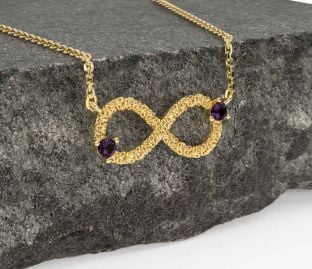 Alexandrite Gold Silver Celtic Trinity Knot Infinity Necklace