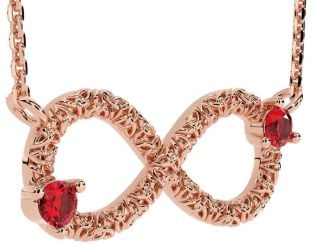 Ruby Rose Gold Celtic Trinity Knot Infinity Necklace
