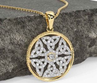 Diamond Gold Celtic Trinity Knot Necklace