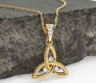 Diamond Gold Celtic Trinity Knot Necklace