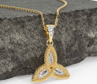 Diamond Gold Celtic Trinity Knot Necklace
