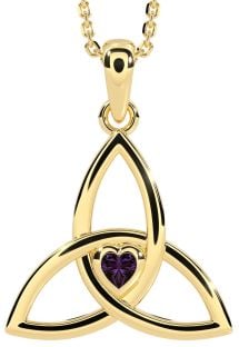 Alexandrite Gold Silver Celtic Trinity Knot Necklace