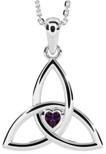 Alexandrite Silver Celtic Trinity Knot Necklace