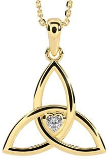 Diamante Oro celtico Trinità Nodo Collana