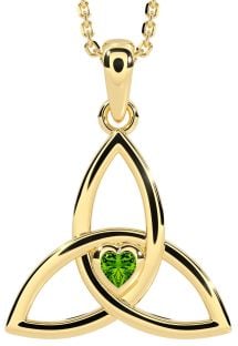 Peridot Gold Celtic Trinity Knot Necklace