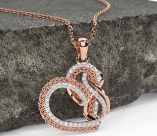 Diamond Rose Gold Celtic Trinity Knot Infinity Necklace