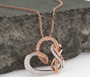 Diamond Rose Gold Celtic Trinity Knot Infinity Necklace