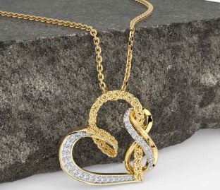 Diamond Gold Celtic Trinity Knot Infinity Necklace