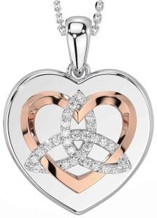 Classic Ladies White & Yellow Gold Claddagh Ring