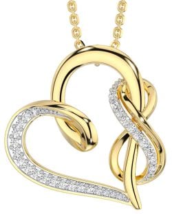Diamond Gold Silver Infinity Necklace