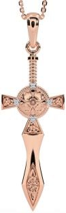 Diamond Rose Gold Colier Sabie Războinic Celtic