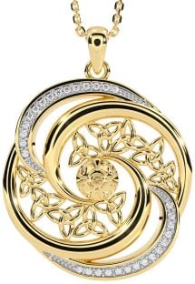 Celtic Diamond Gold Colier cu nod Trinity Warrior