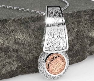 Rose Gold Silver Celtic Warrior Necklace