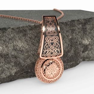 Rose Gold Silver Black Rhodium Celtic Warrior Necklace