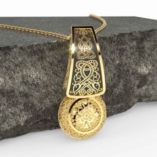 Gold Silver Black Rhodium Celtic Warrior Necklace