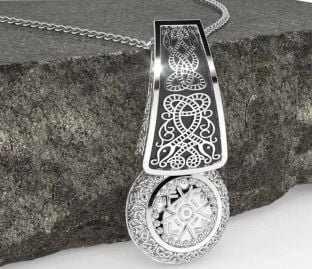 Silver Black Rhodium Celtic Warrior Necklace
