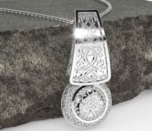 White Gold Celtic Warrior Necklace