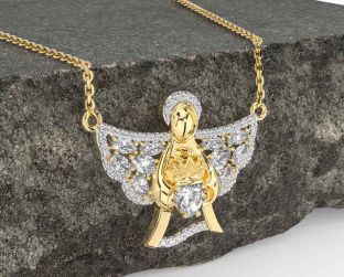 Diamond Gold Silver Claddagh Necklace