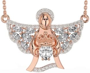 Diamond Rose Gold Claddagh Necklace