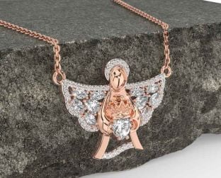 Diamond Rose Gold Claddagh Necklace