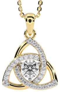 Celtic Diamond Gold Colier Trinity Knot