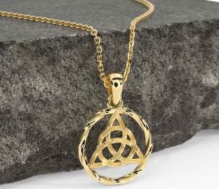 Gold Silver Celtic Trinity Knot Necklace