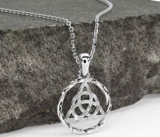 Vit Guld Keltiskt Treenighet Knut Halsband