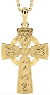 Gold Silver Celtic Cross Trinity Knot Necklace