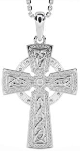 Silver Celtic Cross Trinity Knot Necklace