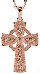 Rose Gold Silver Celtic Cross Warrior Trinity Knot Necklace