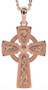 Rose Gold Celtic Cross Warrior Trinity Knot Necklace