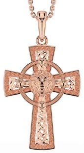 Rose Gold Silver Celtic Cross Warrior Necklace