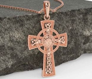Rose Gold Silver Celtic Cross Warrior Necklace