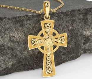 Gold Silver Celtic Cross Warrior Necklace