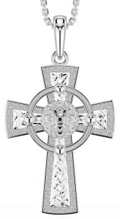 Silver Celtic Cross Warrior Necklace