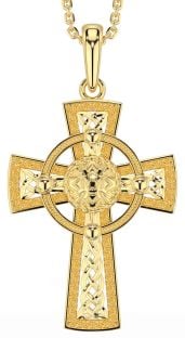 Gold Celtic Cross Warrior Necklace