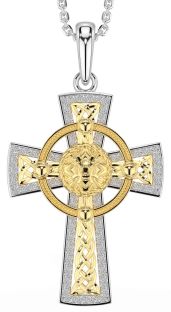 Gold Silver Celtic Cross Warrior Necklace